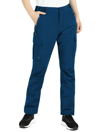 Women's Waterproof Rain Pants Lightweight Breathable Outdoor Golf Over Pants for Hiking Travel Cycling Dark Blue 33,000ft